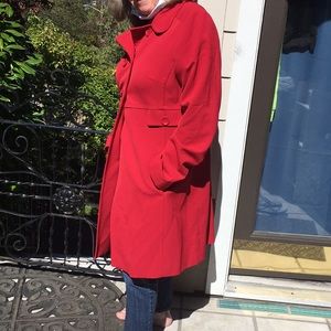 Red pea coat